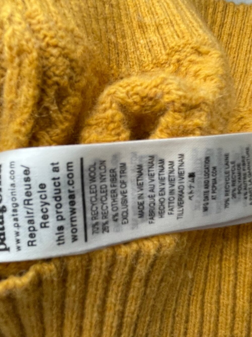 Patagnia Wool Knit Sweater - Chevron Pattern, Women's Large - Picture 5 of 5